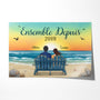 0489S595GFR1 Cadeau Personnalise Poster Personnes Couples Plage