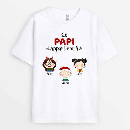 0495AFR1 present Personnalise T shirt enfants Papi Papa