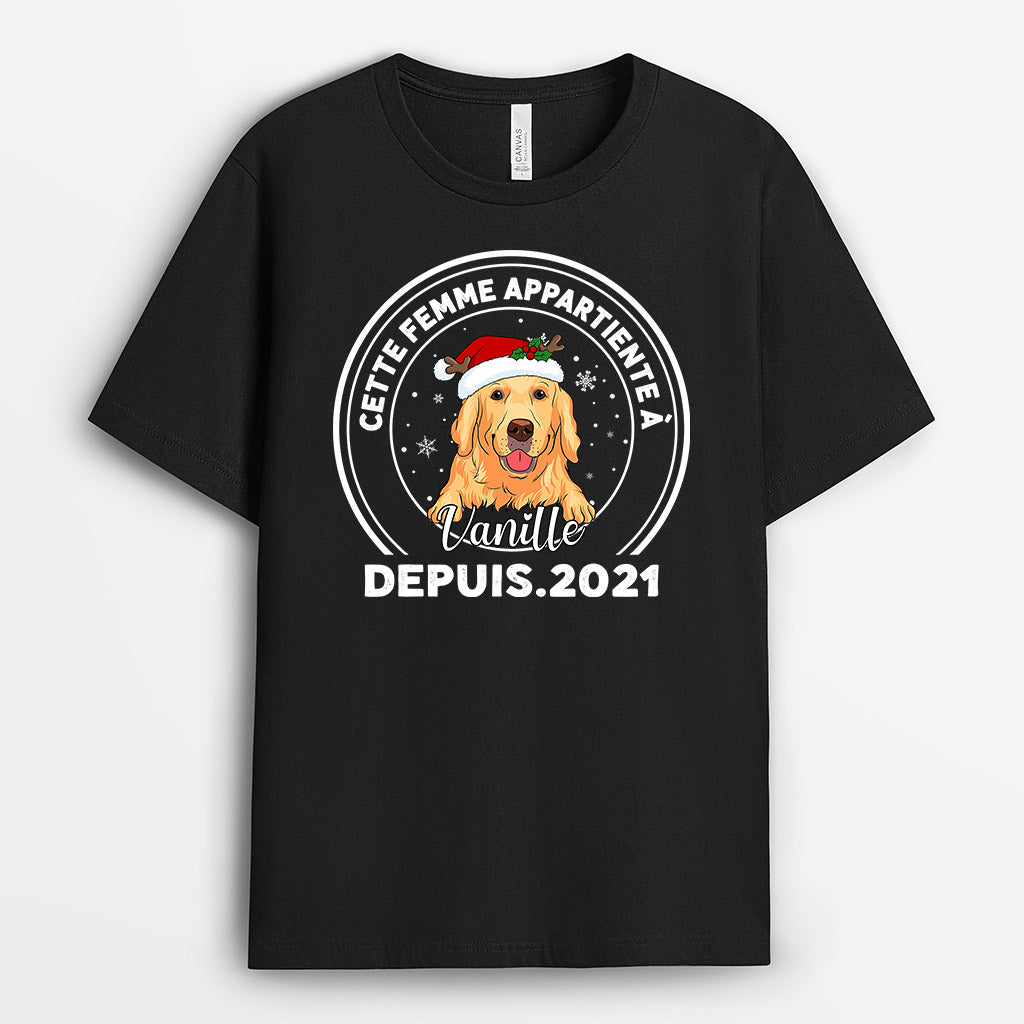 Cet Homme Cette Femme Appartient À - Cadeau Personnalisé | T-shirt pour Amoureux des chiens Noël