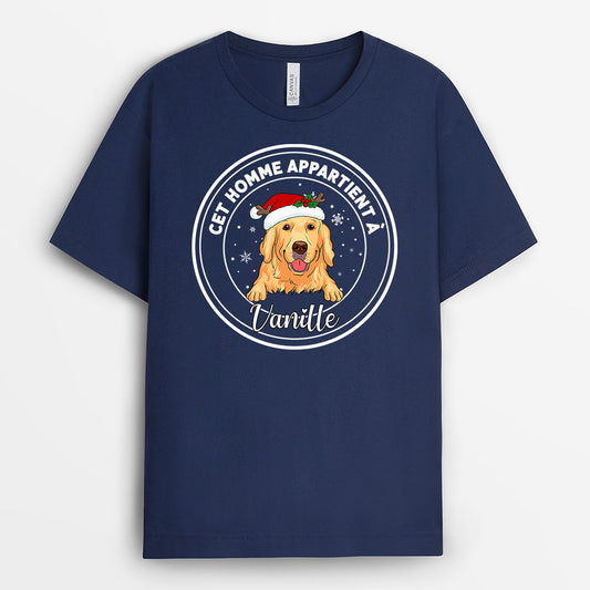 0499AFR2 Cadeau Personnalise T shirt Papa Chien Amoureux Des Chiens
