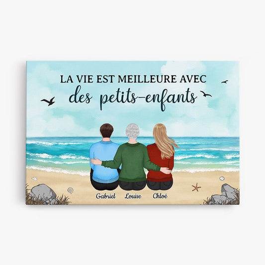 0514CFR1 Cadeau Personnalise Toile Mamie Petits Enfants Mamie