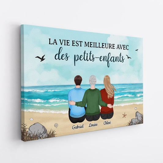 0514CFR2 Cadeau Personnalise Toile Mamie Petits Enfants Mamie