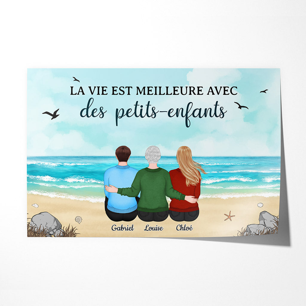 0514SFR1 Cadeau Personnalise Poster Mamie Petits Enfants Mamie