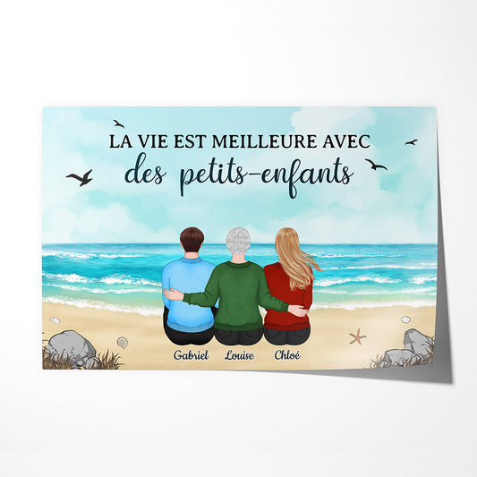 0514SFR1 Cadeau Personnalise Poster Mamie Petits Enfants Mamie
