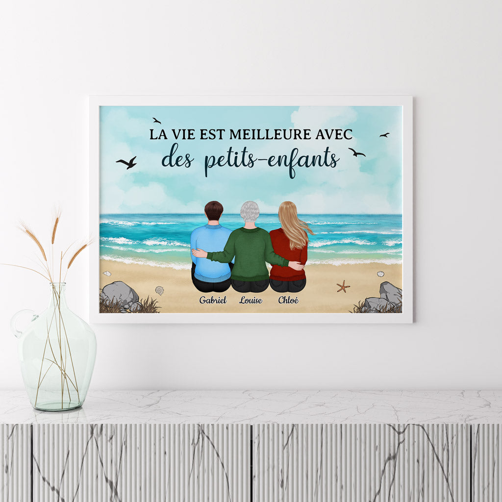 0514SFR3 Cadeau Personnalise Poster Mamie Petits Enfants Mamie