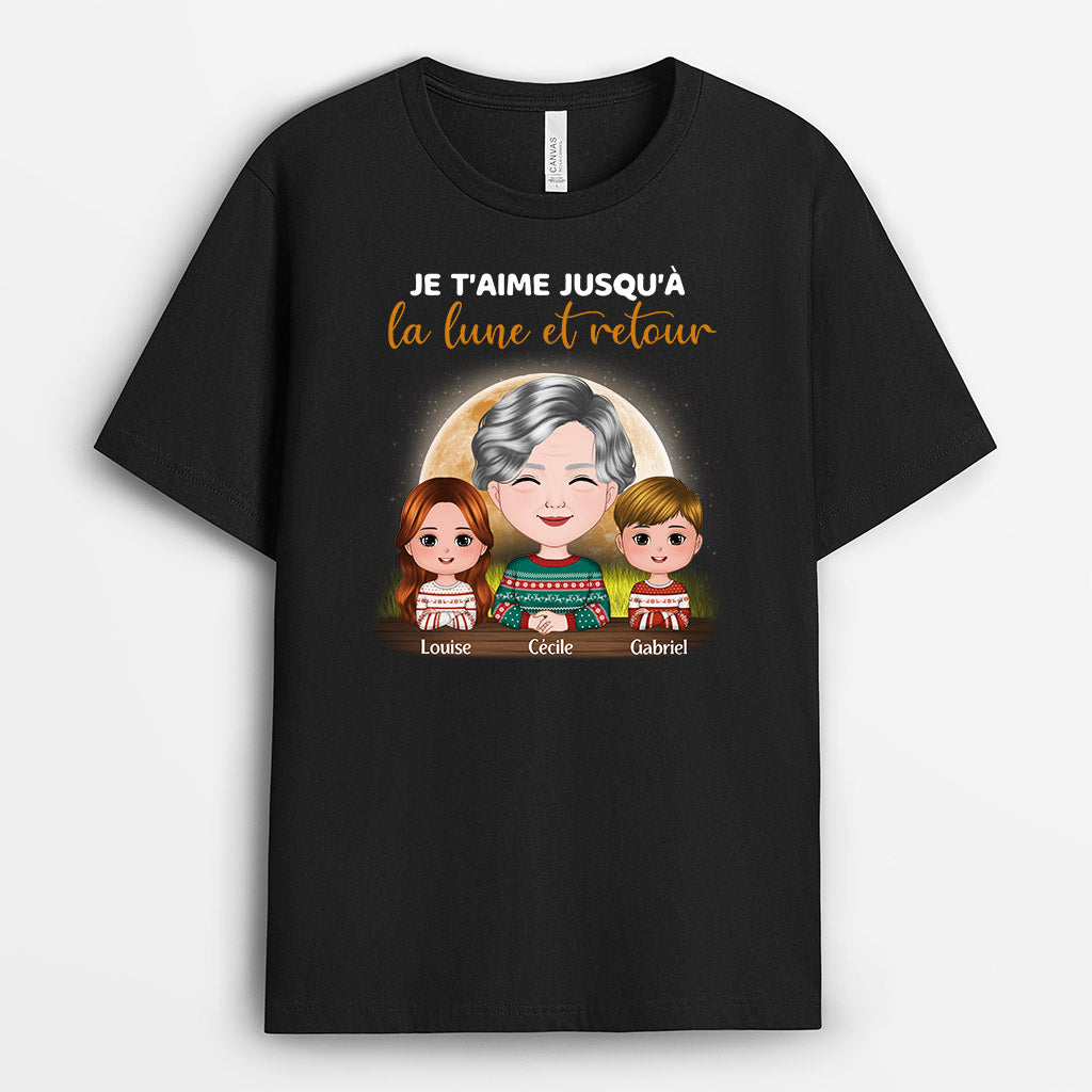 Je T'aime, Mamie - Cadeau Personnalisé | T-shirt pour Mamie