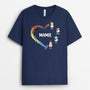 0526AFR1 Cadeau Personnalise T shirt Coeur Maman Mamie Noel