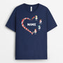 0526AFR3 Cadeau Personnalise T shirt Coeur Maman Mamie Noel