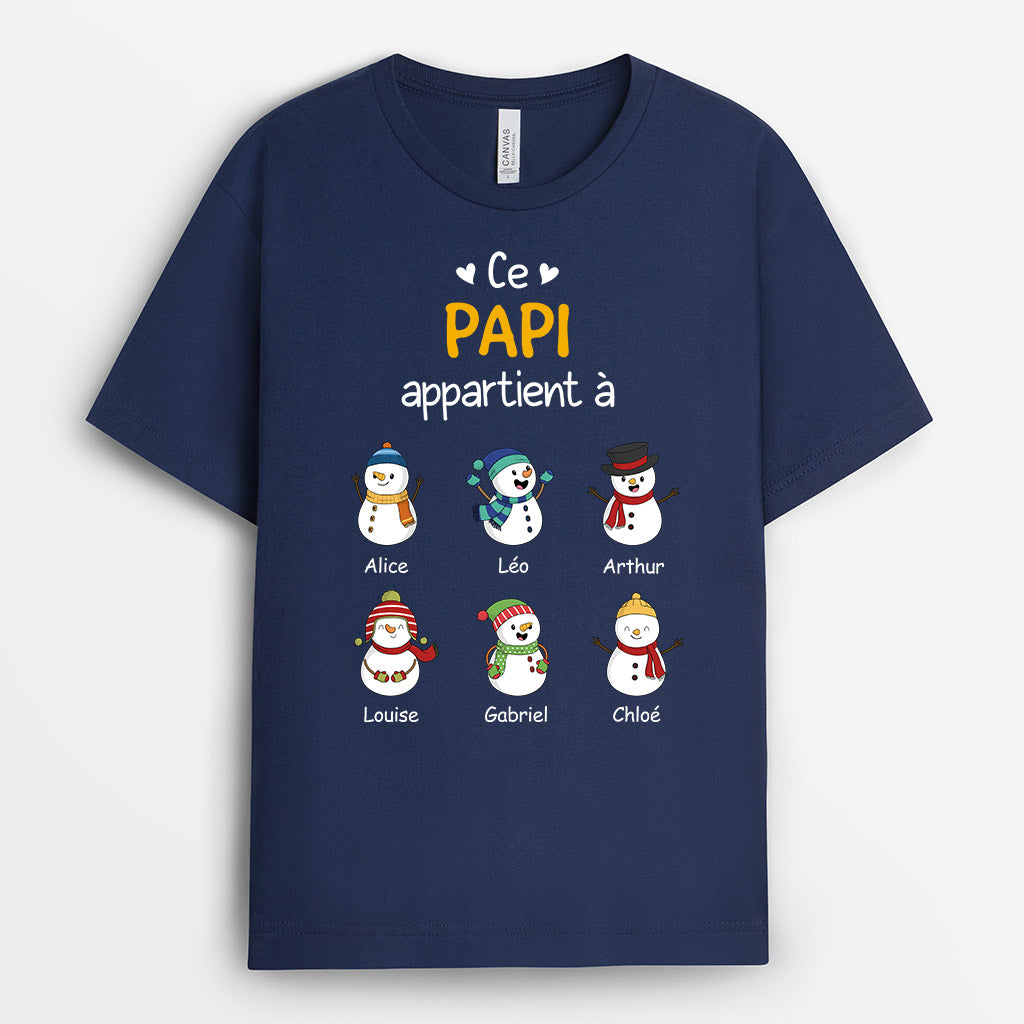 Ce Papi Appartient À - Cadeau Personnalisé | T-shirt Pour Papa Papi