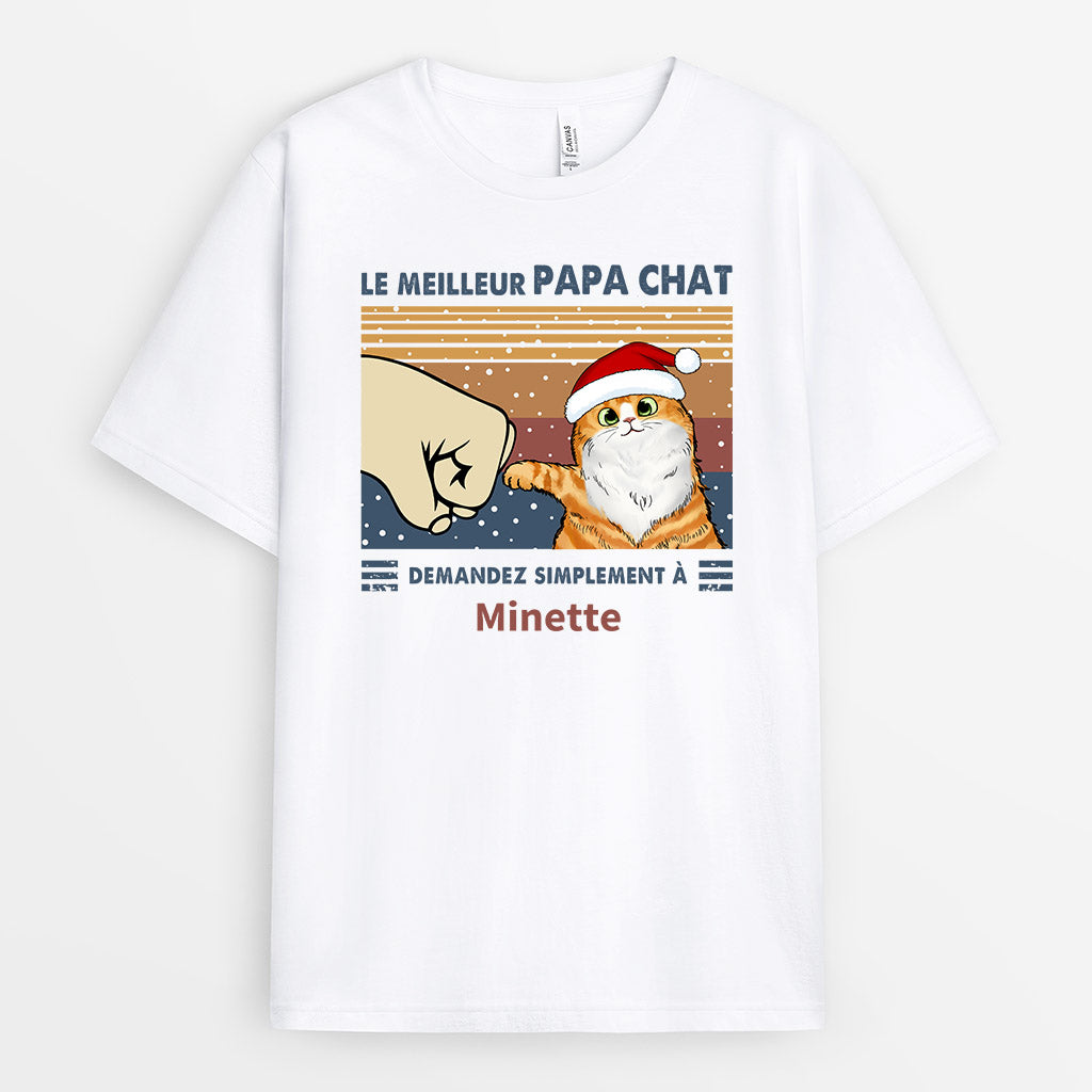 0528AFR1 Cadeau Personnalise T shirt Chat Amoureux Des Chats Noel