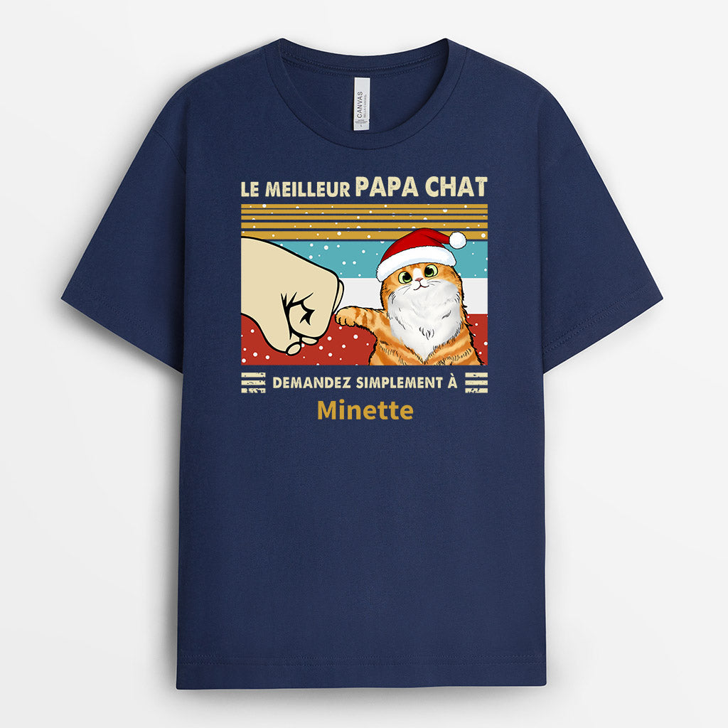 Le Meilleur Papa Chat - Cadeau Personnalisé | T-shirt pour Amoureux des Chats