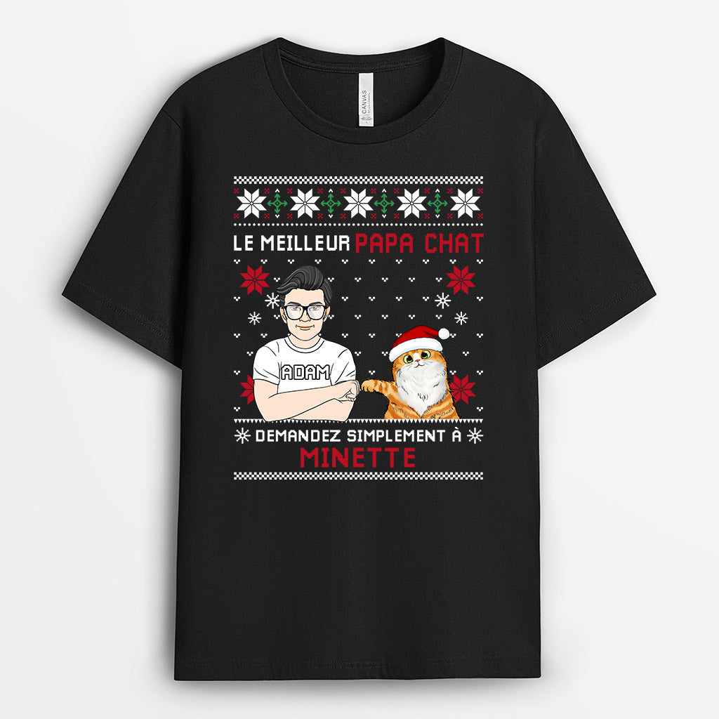 Le Meilleur Papa Chat - Cadeau Personnalisé | T-shirt pour Amoureux des Chats