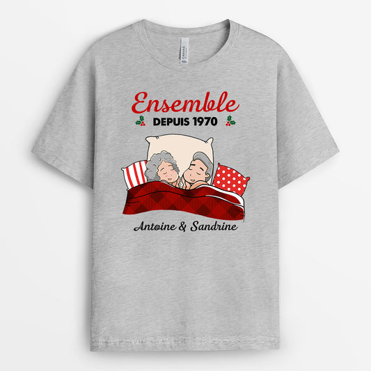 0537AFR2 Cadeau Personnalise T shirt Ensemble Depuis Amoureux Couples