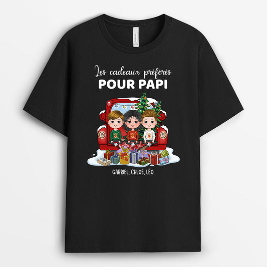 0539AFR2 Cadeau Personnalise T shirt Petits Enfants Mamie Papi