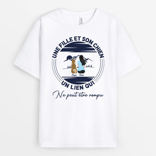 0548AFR1 Cadeau Personnalise T shirt Lien Amoureux Des Chiens