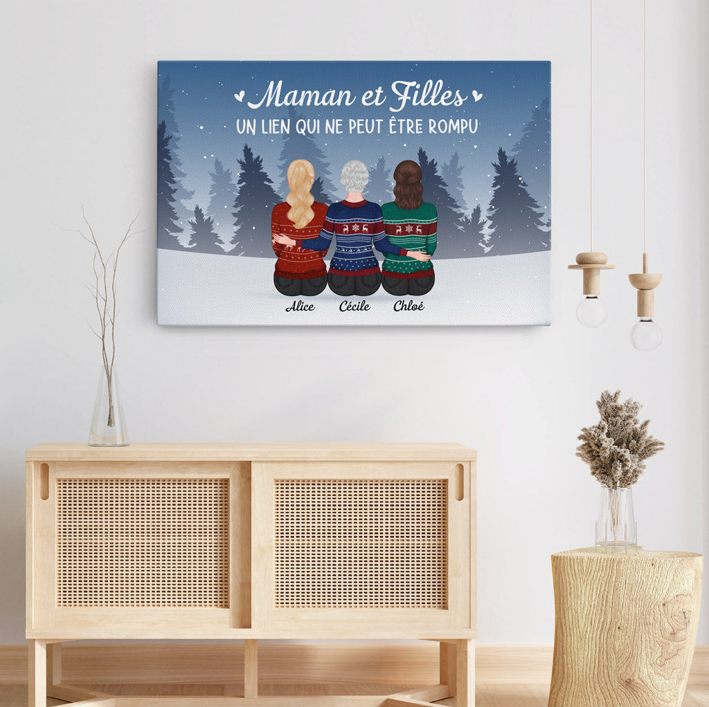 0549CFR3 Cadeau Personnalise Toile Maman Noel