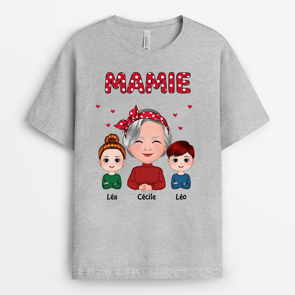 Mamie Et Petits-Enfants - Cadeau Personnalisé | T-shirt pour Mamie