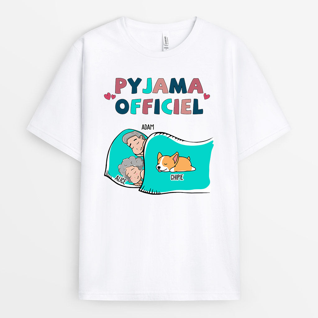 Pyjama officiel - Cadeau Personnalisé  T-shirt pour Amoureux des chie -  Vive La Mode