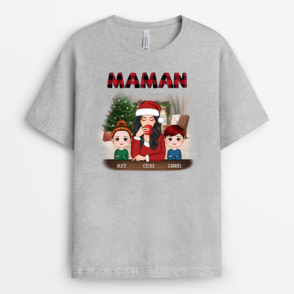 T-shirt Noël Femme - Col Rond, Manches Courtes, 100% Coton, Imprimé Festif, Idéal Pour Les Fêtes, Cadeau Décontracté
