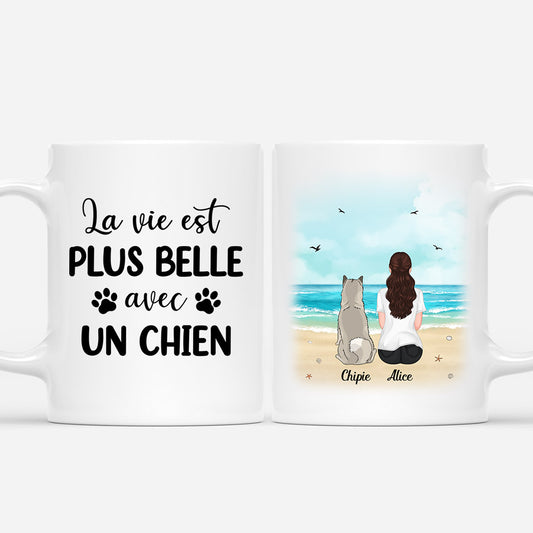 0561MFR1 Cadeau Personnalise Mug Vie Meilleure Amoureux des chiens