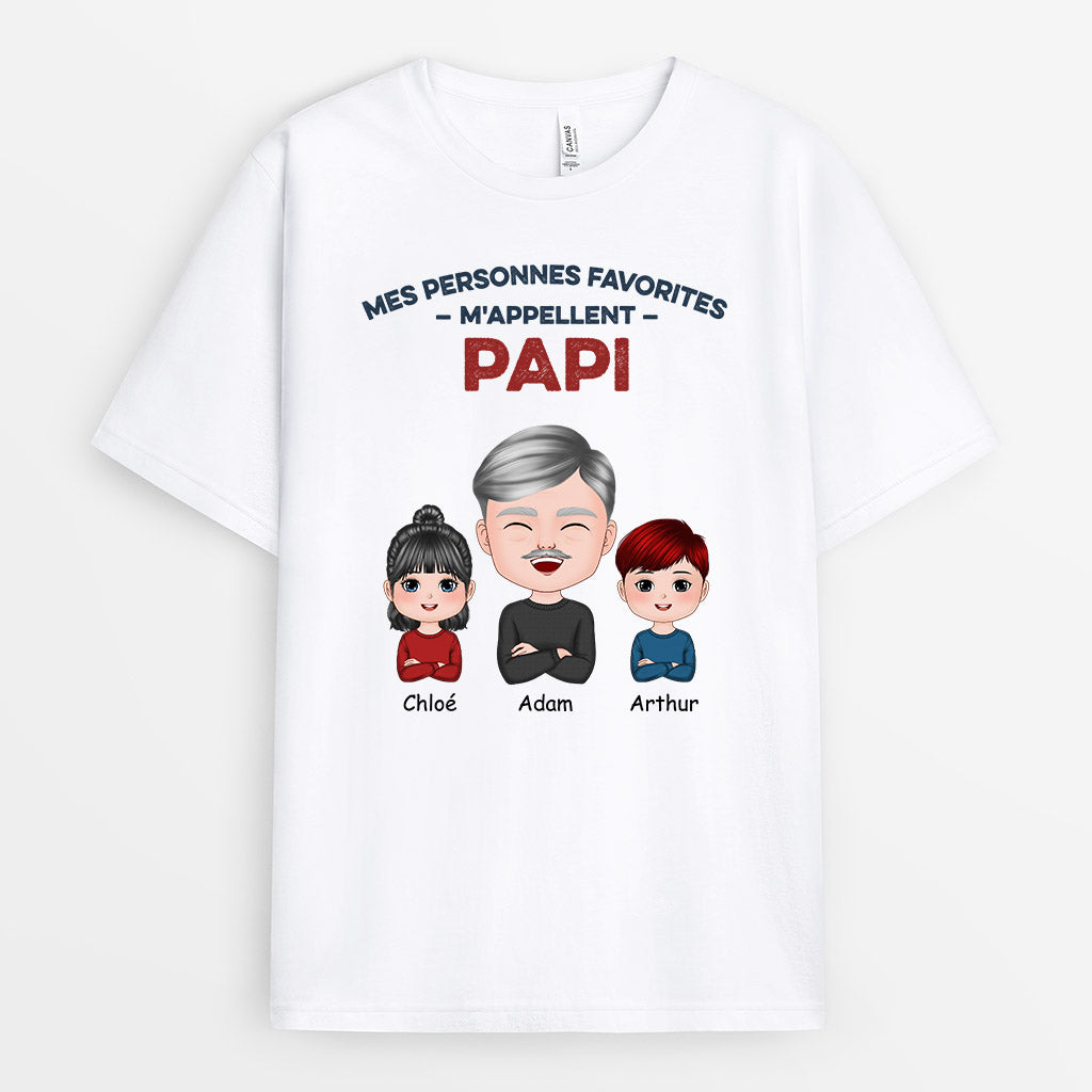 0564AFR2 Cadeau Personnalise T shirt Personnes Favorites PapaPapi