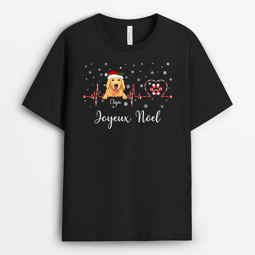 0566AFR2 Cadeau Personnalise T shirt Chien Amoureux Des Chiens Noel_e5a86609 929e 4409 a40d 0b58337adc74