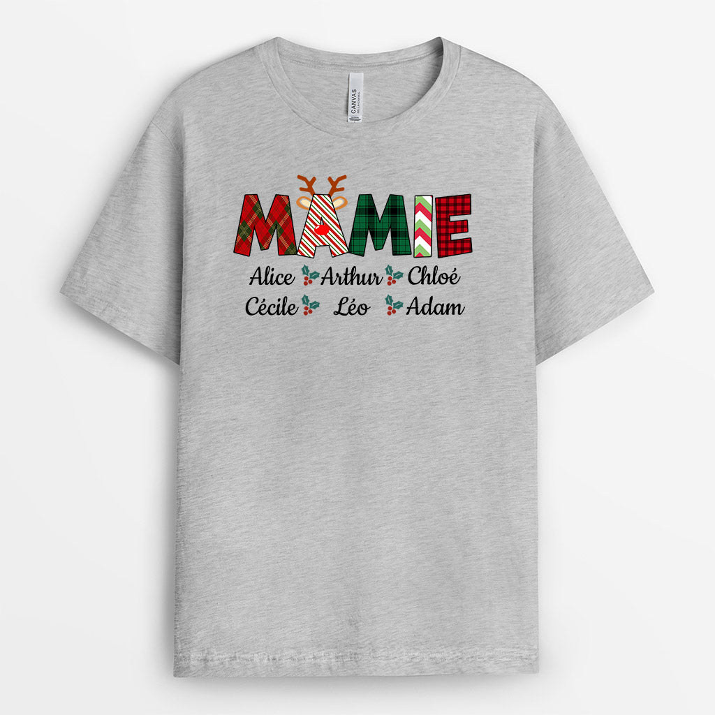 0573AFR1 Cadeau Personnalise T shirt Maman Mamie Noel