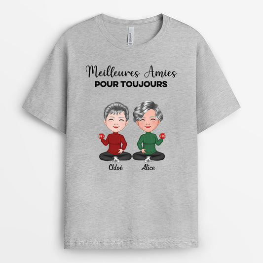 0574AFR2 Cadeau Personnalise T shirt Meilleures Amies Noel