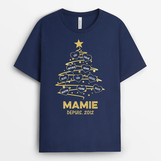 0589AFR1 Cadeau Personnalise T shirt Maman Mamie Papa Papi Noel