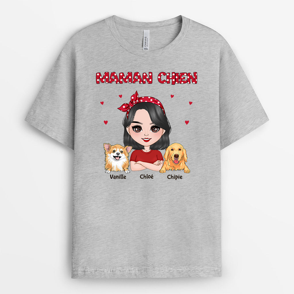Maman Chien - Cadeau Personnalisé | T-shirt pour Amoureux des Chiens