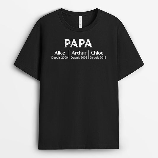 0617AFR2 Cadeau Personnalise T shirt Papa Papi