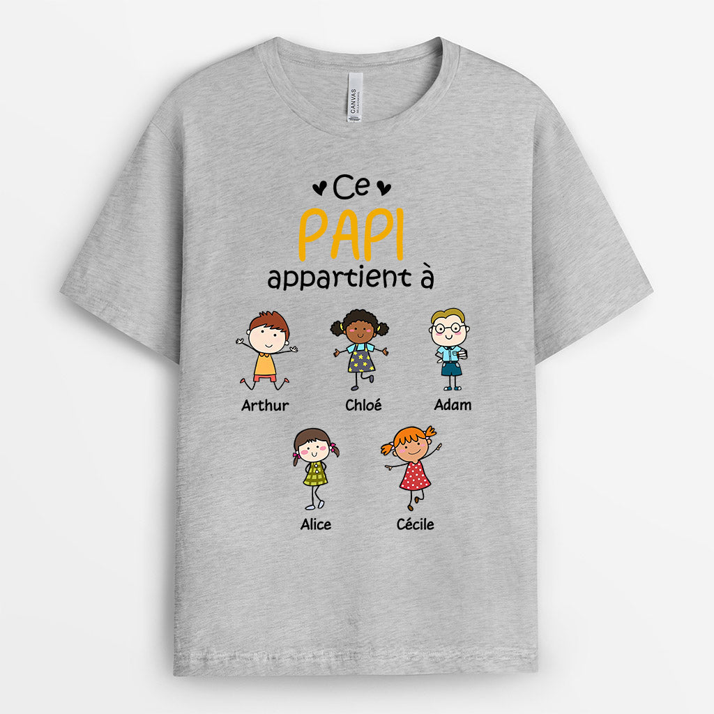 0618AFR1 Cadeau Personnalise T shirt Papa Papi