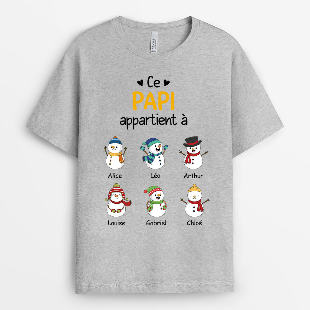 0624Afr1 Cadeau Personnalise T shirt Papa Papi Noel