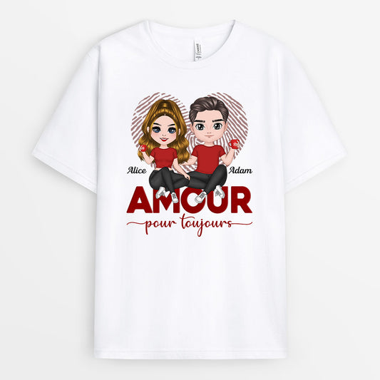 0626Afr2 CadeauPersonnaliseT shirtAmourCouplesAmoureux