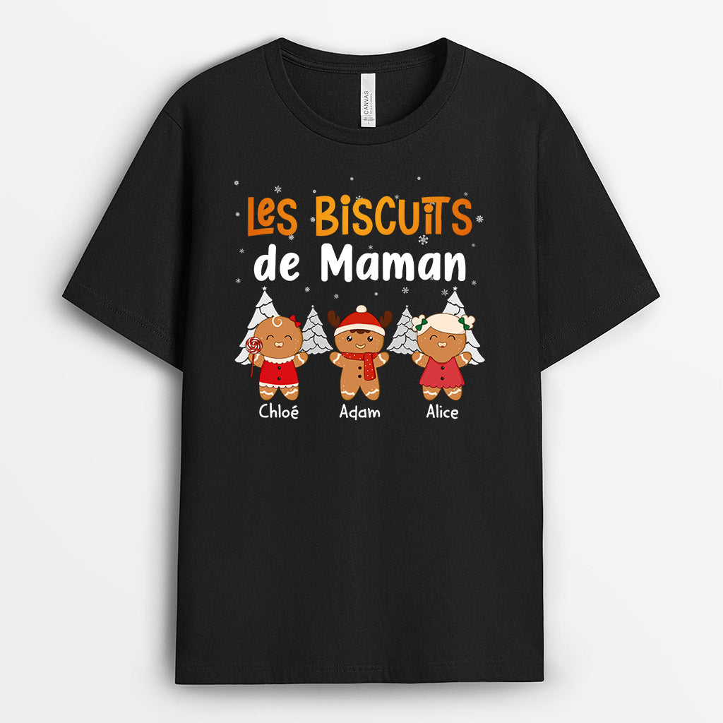 0630AFR1 CadeauPersonnaliseT shirtBiscuitsMamieMamanNoel