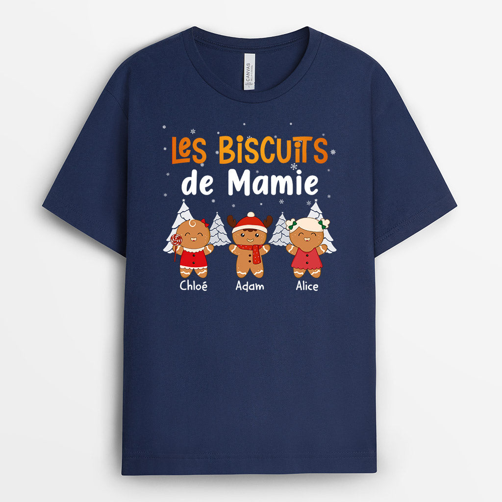 Les Biscuits De Mamie Maman - Cadeau Personnalisé | T-shirt pour Mamie Maman Noël