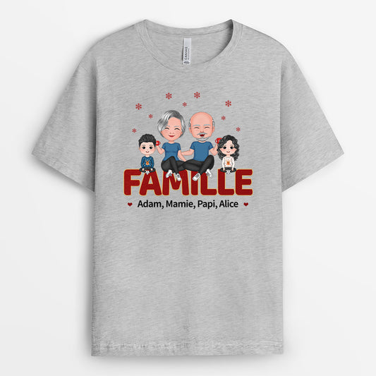 0633AFR2 Cadeau Personnalise T shirt Famille