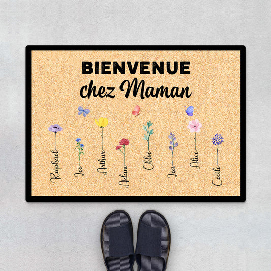 0638DFR2 Cadeau Personnalise Paillasson Bienvenue Maman Mamie
