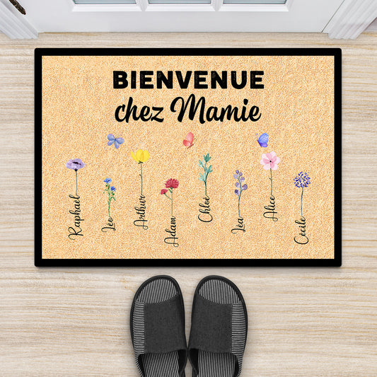0638DFR3 Cadeau Personnalise Paillasson Bienvenue Maman Mamie