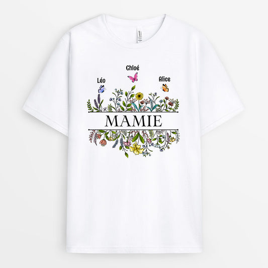 0640AFR1 Cadeau Personnalise T shirt Maman Enfants Maman Mamie