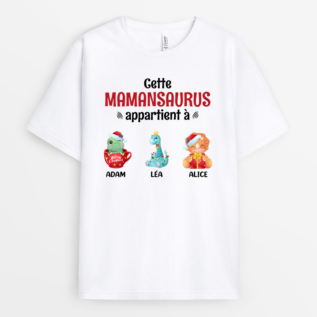 0666Afr1 Cadeau Personnalise T shirt Mamiesaurus Mamansaurus Maman Mamie