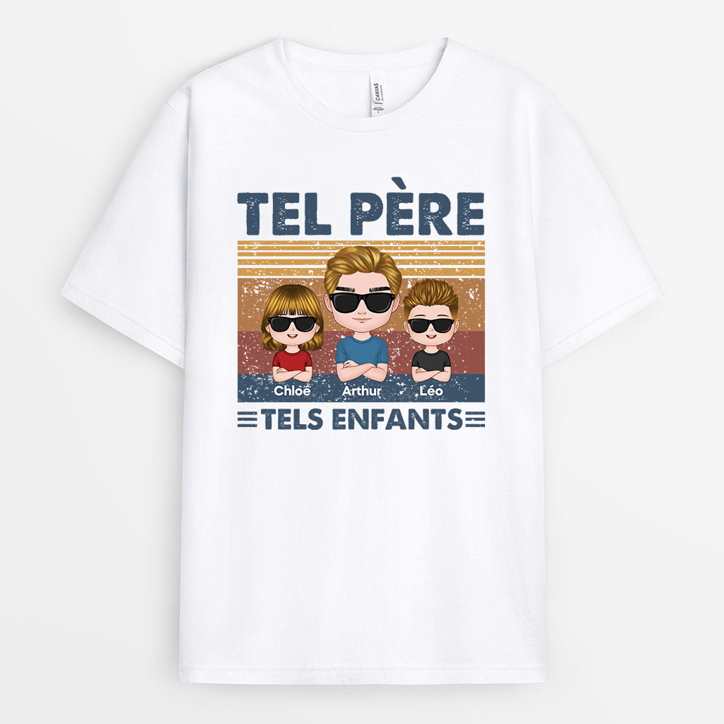 0671Afr1 Cadeau Personnalise T shirt TelPere TelsEnfants Papa