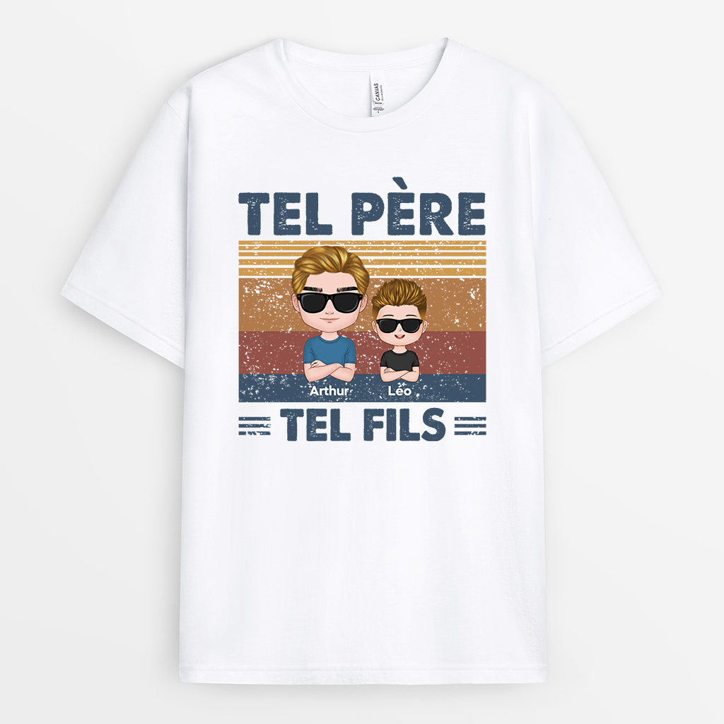 0671Afr3 Cadeau Personnalise T shirt TelPere TelsEnfants Papa