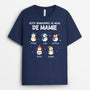 0676Afr1 Cadeau Personnalise T shirt BonhommesDeNeige Mamie Maman Noel