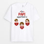 0696AFR1 Cadeau Personnalise T shirt Coeurs Papa Papi