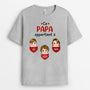 0696AFR2 Cadeau Personnalise T shirt Coeurs Papa Papi