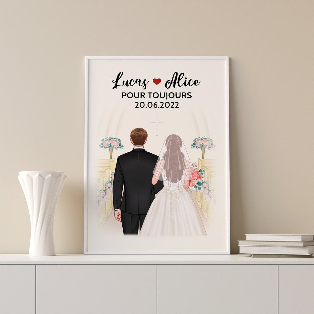 0719S597GFR3 Cadeau Personnalise Poster Couples Amoureux Saint Valentin