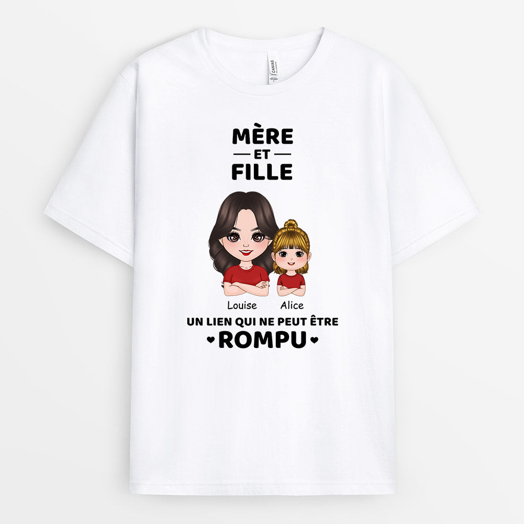 0734AFR2 Cadeau Personnalise T shirt Lien Mamie Maman Papi Papa
