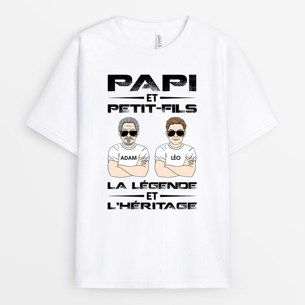 0736Afr2 Cadeau Personnalise T shirt Papa Papi