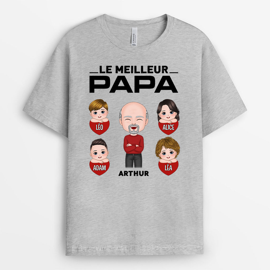 Le Meilleur Papa Papi Du Monde - Cadeau Personnalisé | T-shirt pour Papi Papa